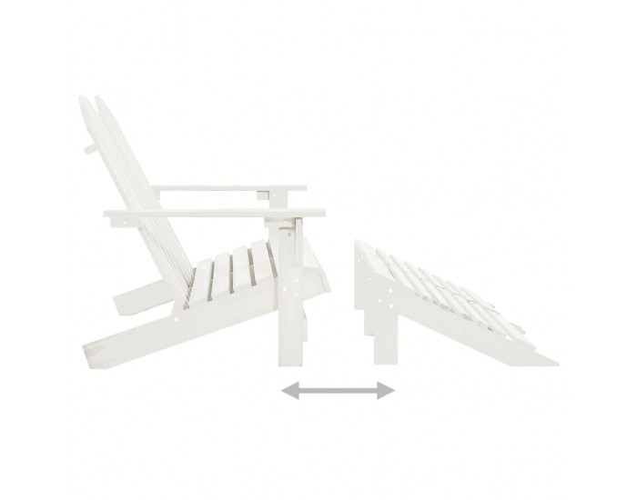 Sonata H 2-местен градински стол/табуретка Адирондак, чам, бял