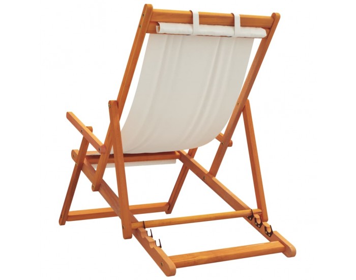 Sonata H Сгъваеми плажни столове, 2 бр, кремави, текстил