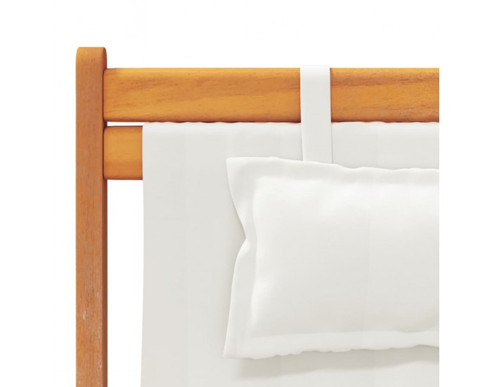 Sonata H Сгъваеми плажни столове, 2 бр, кремави, текстил