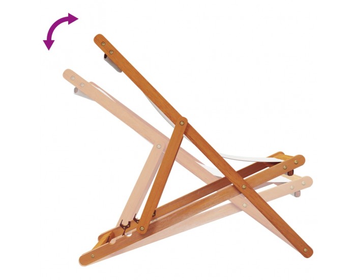 Sonata H Сгъваеми плажни столове, 2 бр, кремави, текстил