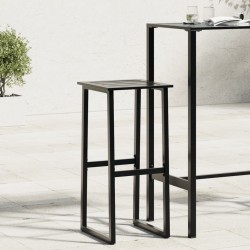 Sonata H Бар табуретки 4 бр черни 38x38x80 см прахово боядисана стомана - Градински столове
