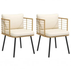 Sonata H Градински столове 2 бр. с възглавници Natural Poly Rattan Sonata H Градински столове 2 бр. с възглавници Natural Poly Rattan - Градински столове
