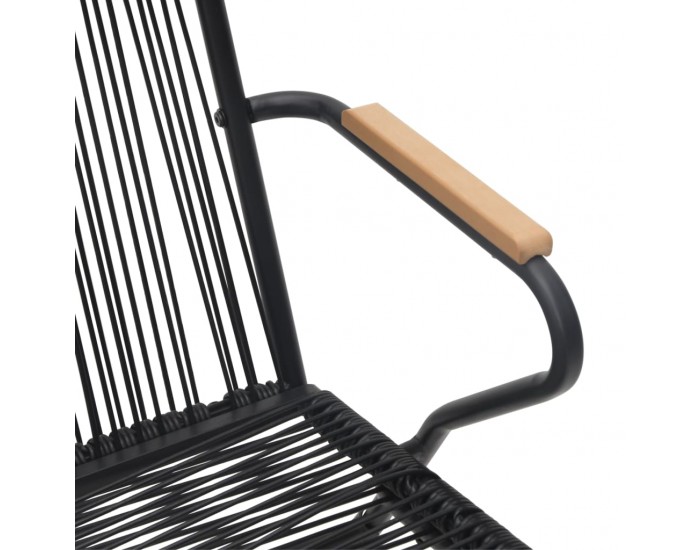 Sonata H Градински столове, 4 бр, черни, 58x59x85,5 см, PVC ратан