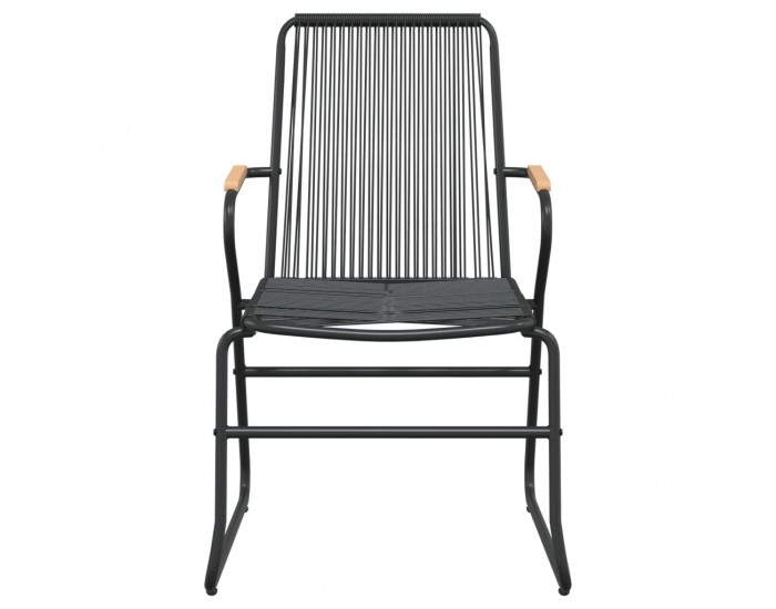 Sonata H Градински столове, 4 бр, черни, 58x59x85,5 см, PVC ратан