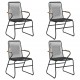 Sonata H Градински столове, 4 бр, черни, 58x59x85,5 см, PVC ратан