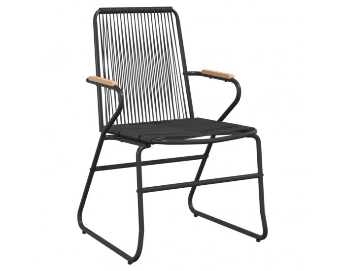 Sonata H Градински столове, 4 бр, черни, 58x59x85,5 см, PVC ратан
