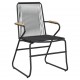 Sonata H Градински столове, 4 бр, черни, 58x59x85,5 см, PVC ратан