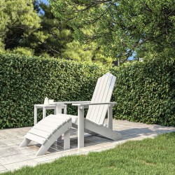 Sonata H Градински стол Adirondack с табуретка, HDPE, бял Sonata H Градински стол Adirondack с табуретка, HDPE, бял - Градински столове