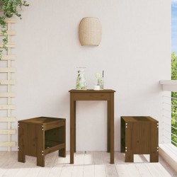 Sonata H Градински табуретки 2 бр меденокафяви 40x36x45 см бор масив - Градински столове