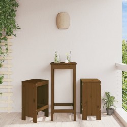 Sonata H Бар табуретки 2 бр меденокафяви 40x36x75 см бор масив - Градински столове
