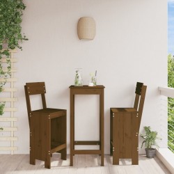 Sonata H Бар табуретки 2 бр меденокафяви 40x48,5x115,5 см бор масив - Градински столове