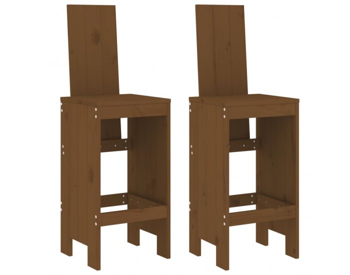 Sonata H Бар табуретки 2 бр меденокафяви 40x42x120 см бор масив