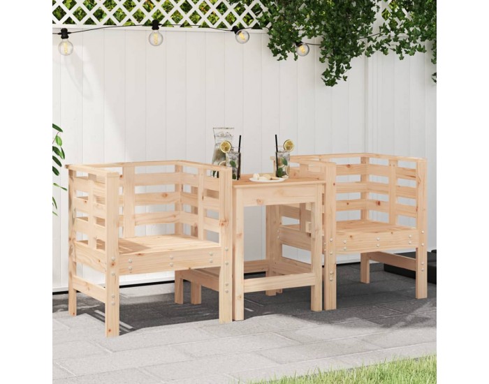 Sonata H Градински столове 2 бр меденокафяви 61,5x53x71 см бор масив