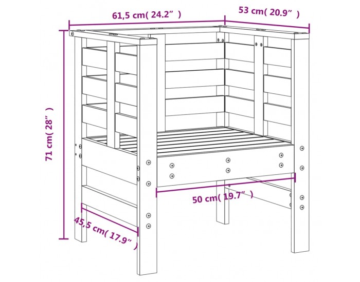 Sonata H Градински столове 2 бр меденокафяви 61,5x53x71 см бор масив