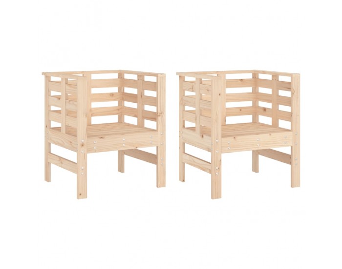 Sonata H Градински столове 2 бр меденокафяви 61,5x53x71 см бор масив