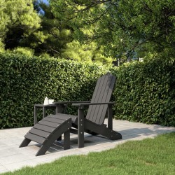 Sonata H Градински стол Adirondack с табуретка, HDPE, антрацит - Градински столове