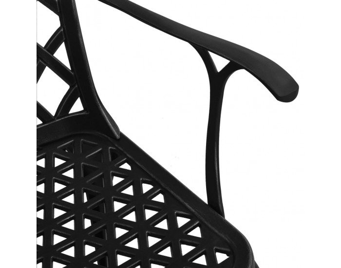 Sonata H Градински столове, 4 бр, лят алуминий, черни