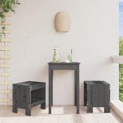 Sonata H Градински табуретки 2 бр сиви 40x36x45 см борово дърво масив - Градински столове
