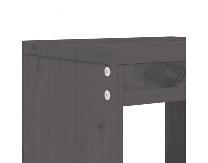 Sonata H Градински табуретки 2 бр сиви 40x36x45 см борово дърво масив