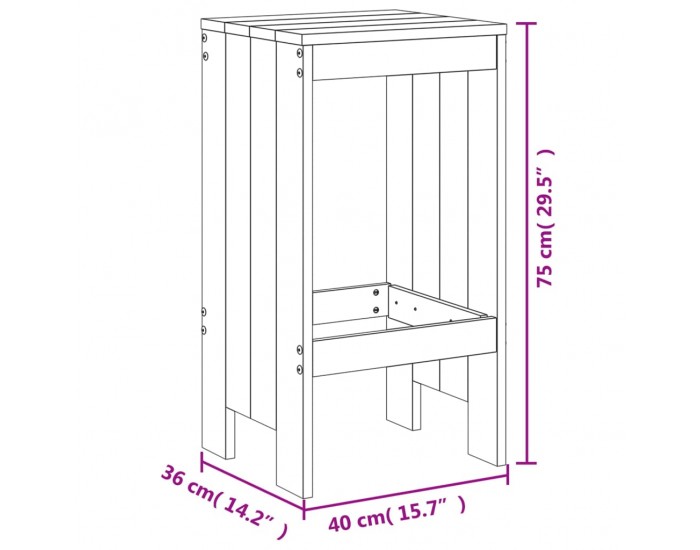 Sonata H Бар табуретки 2 бр черни 40x36x75 см борово дърво масив Sonata H Бар табуретки 2 бр черни 40x36x75 см борово дърво масив