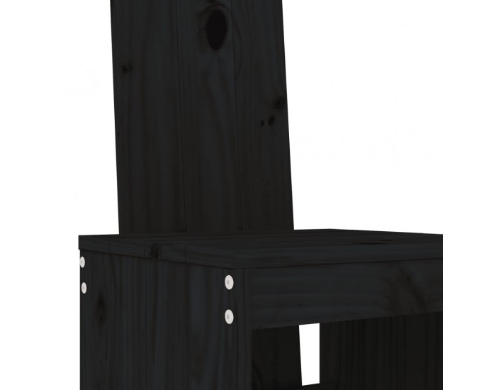 Sonata H Бар табуретки 2 бр черни 40x42x120 см борово дърво масив
