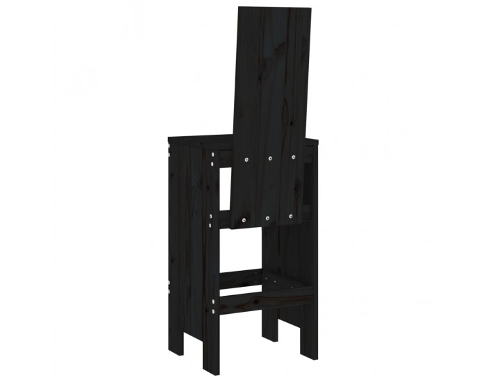 Sonata H Бар табуретки 2 бр черни 40x42x120 см борово дърво масив