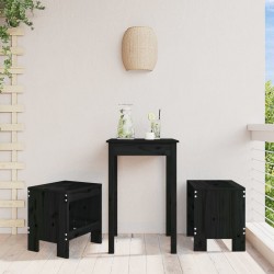 Sonata H Градински табуретки 2 бр черни 40x36x45 см борово дърво масив - Градински столове
