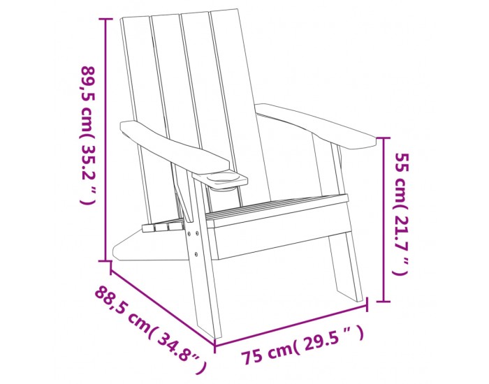 Sonata H Градински стол Адирондак светлокафяв 75x88,5x89,5 см PP Sonata H Градински стол Адирондак светлокафяв 75x88,5x89,5 см PP