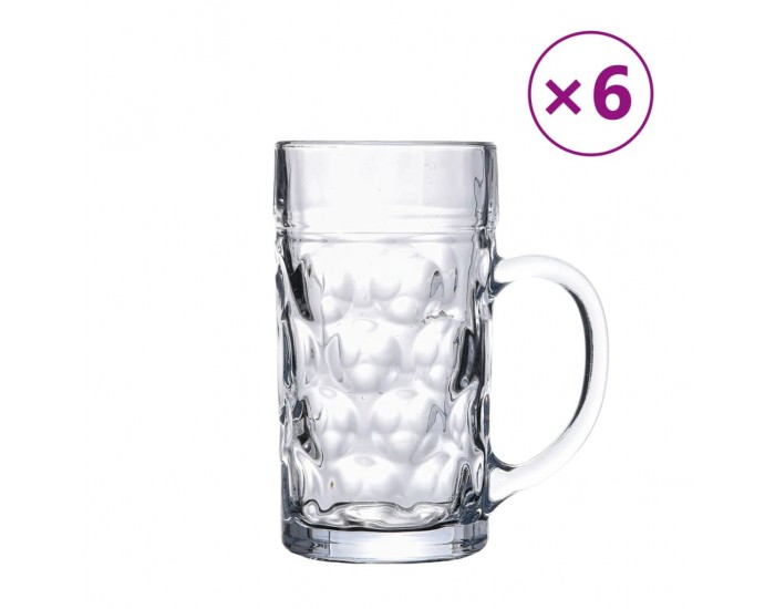 Sonata H Халби за бира с дръжка, стъкло, 6 бр, 1000 мл