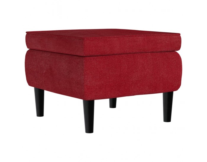 Sonata H Табуретка с дървени крака, виненочервена, кадифе