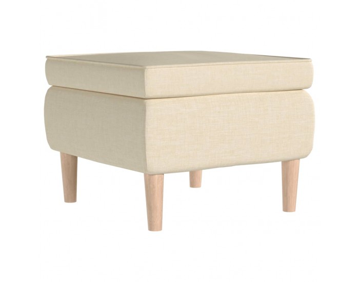 Sonata H Табуретка с дървени крака, кремава, текстил