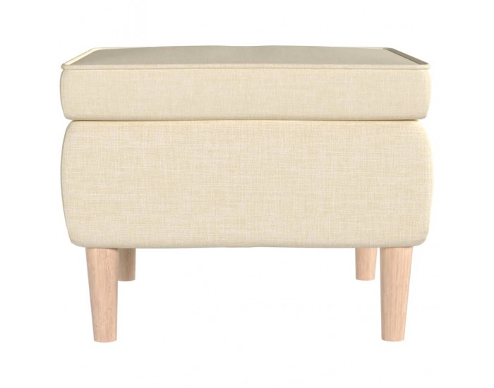Sonata H Табуретка с дървени крака, кремава, текстил