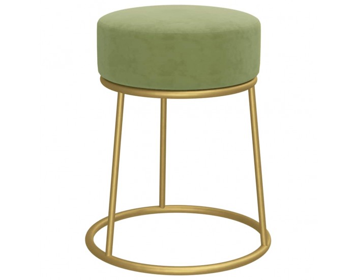 Sonata H Кръгъл хокер, горчица зелено, кадифе