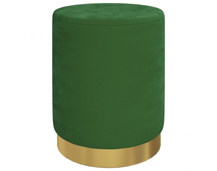 Sonata H Кръгъл хокер за съхранение, зелен, кадифе