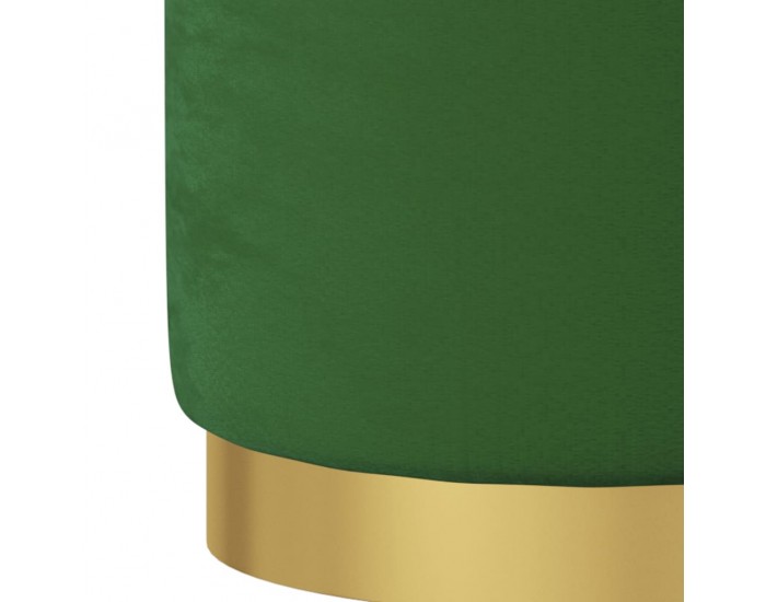 Sonata H Кръгъл хокер за съхранение, зелен, кадифе