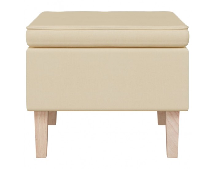 Sonata H Табуретка с дървени крака, кремава, текстил