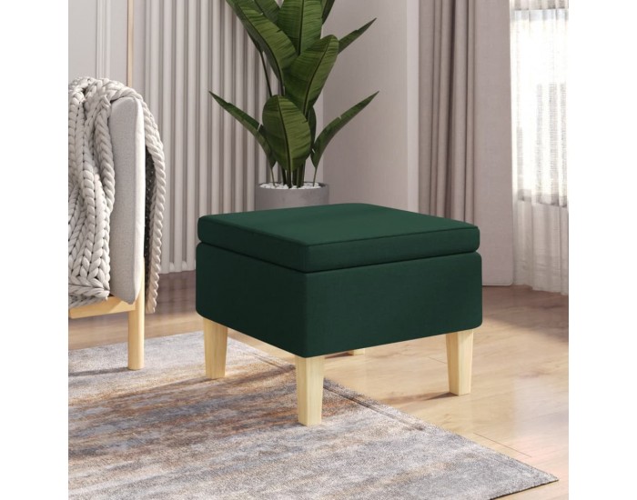 Sonata H Табуретка с дървени крака, тъмнозелена, текстил