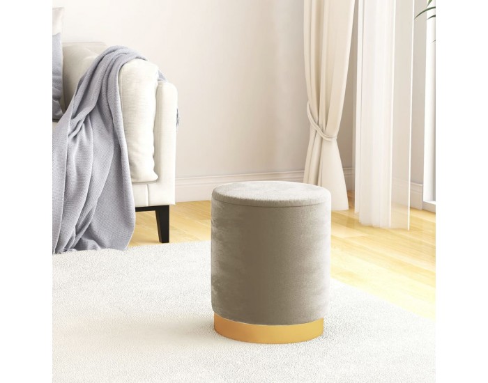 Sonata H Кръгъл хокер за съхранение, тъмносив, кадифе