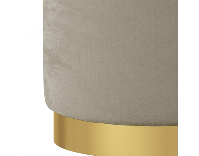 Sonata H Кръгъл хокер за съхранение, тъмносив, кадифе