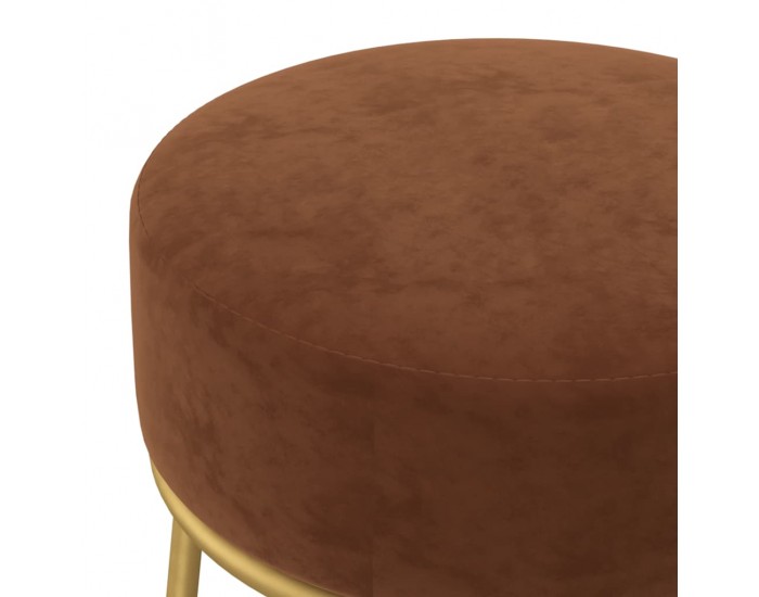 Sonata H Кръгъл хокер, кафяв, кадифе