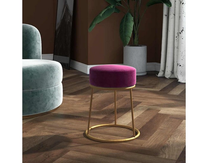 Sonata H Кръгъл хокер, лилав, кадифе