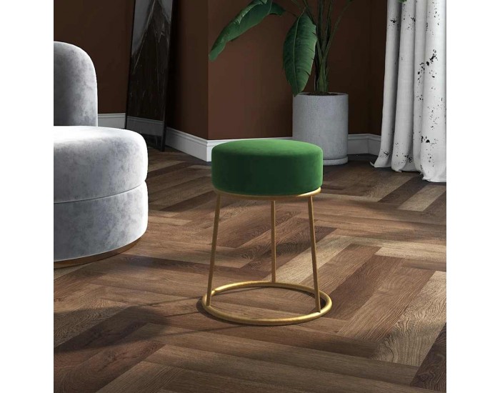 Sonata H Кръгъл хокер, зелен, кадифе