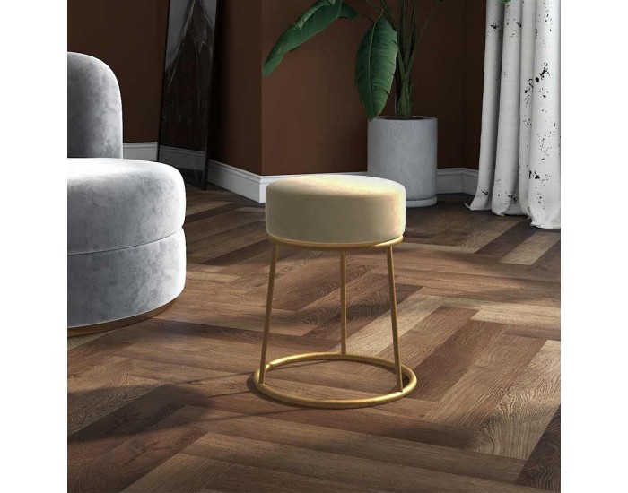 Sonata H Кръгъл хокер, тъмносив, кадифе