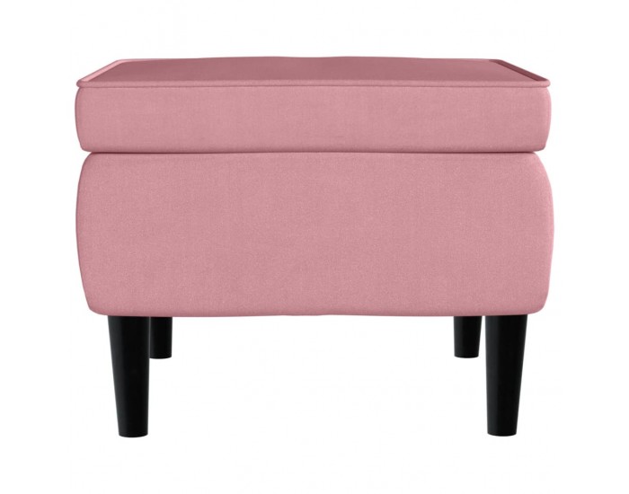 Sonata H Табуретка с дървени крака, розова, кадифе Sonata H Табуретка с дървени крака, розова, кадифе