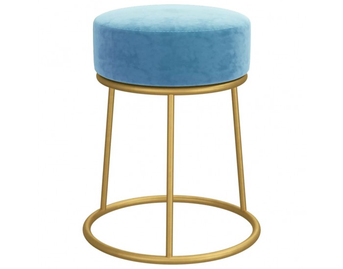 Sonata H Кръгъл хокер, светлосин, кадифе