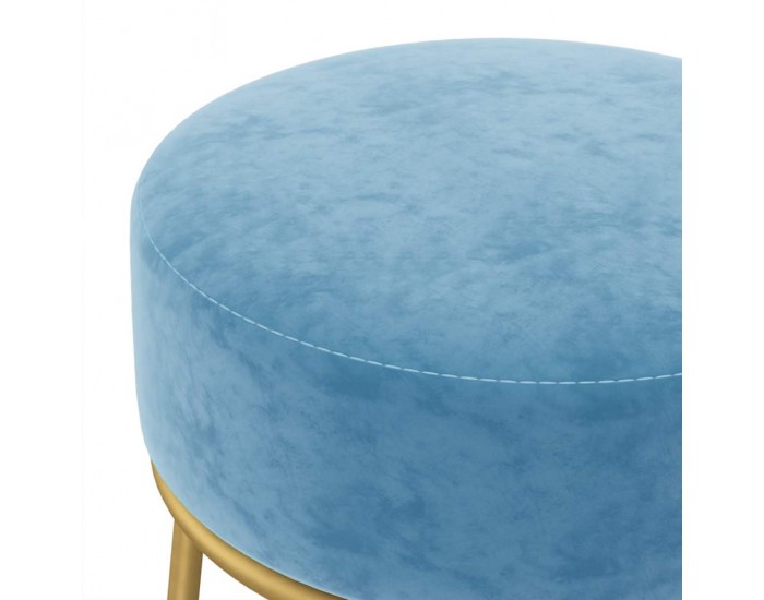 Sonata H Кръгъл хокер, светлосин, кадифе