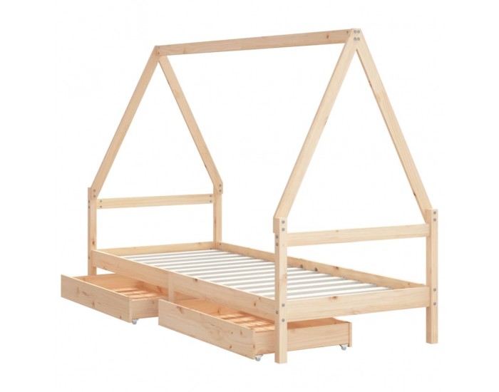 Sonata H Детска рамка за легло с чекмеджета, 90x190 см, бор масив