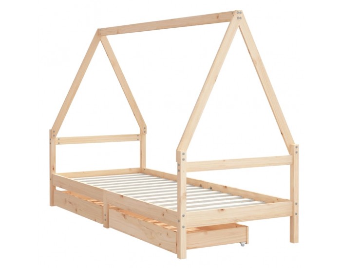Sonata H Детска рамка за легло с чекмеджета, 90x190 см, бор масив