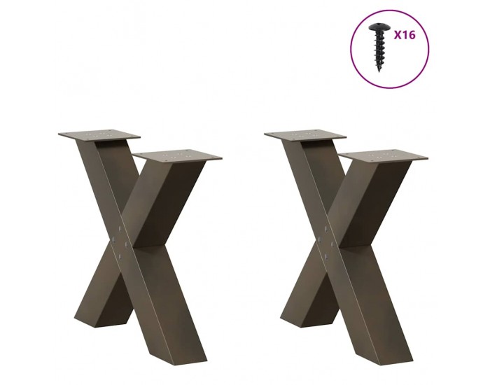 Sonata H Крака за холна маса X-образна 2 бр. естествена 50x(42-43) см