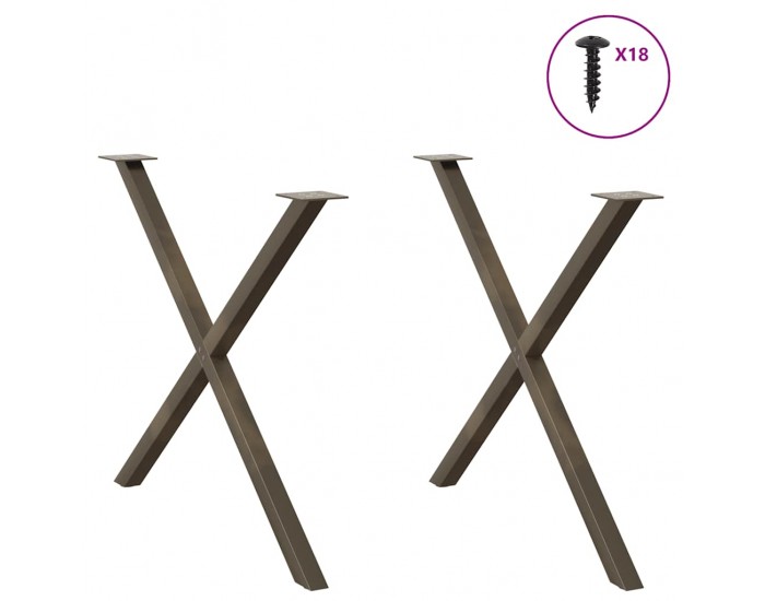 Sonata H Крака за маса за хранене с форма на X 2 бр. естествена